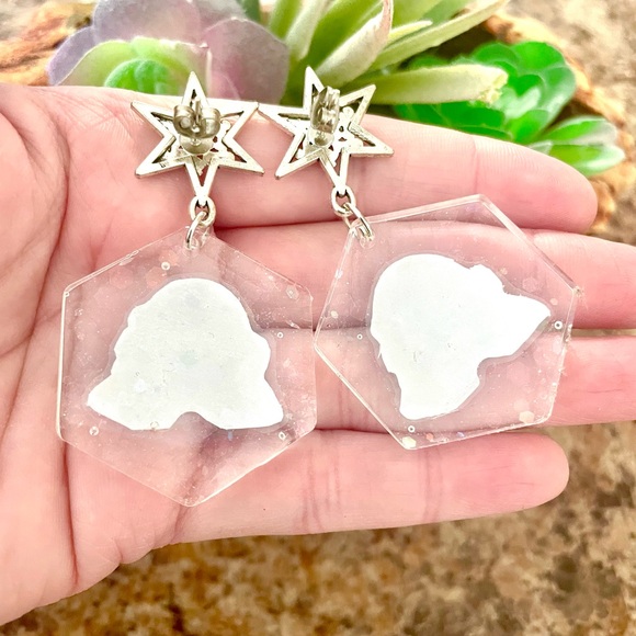 R2-D2 Acrylic Dangle Earrings - Picture 5 of 5